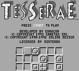 Tesserae title screen for GameBoy